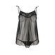 Пеньюар прозрачный беби долл. Passion MELANIA CHEMISE S/M, black, трусики, на тонких бретелях