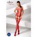 Бодистокинг Passion BS054 red, комбинезон, имитация чулок, открытый животик S/M/L