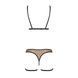 Эротический комплект нижнего белья Passion GABI SET S/M beige, трусики с гартерами