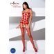 Бодистокинг Passion BS067 red, комбинезон, имитация чулок и топа на бретелях One Size