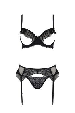 Комплект Passion KERRIA SET WITH OPEN BRA black XXL/XXXL - ECO Passion