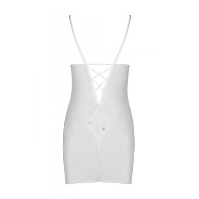 Пеньюар с вырезами на груди, стринги Passion LOVELIA CHEMISE S/M, white