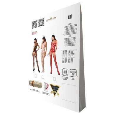 Бодистокинг Passion BS067 white, комбинезон, имитация чулок и топа на бретелях One Size