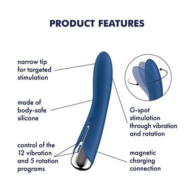 Вибратор точки G с вращением Satisfyer Spinning Vibe 1 Blue SX0559 фото