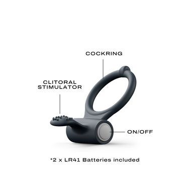 Эрекционное кольцо Dorcel Power Clit Black V2 с вибрацией MD1410 фото