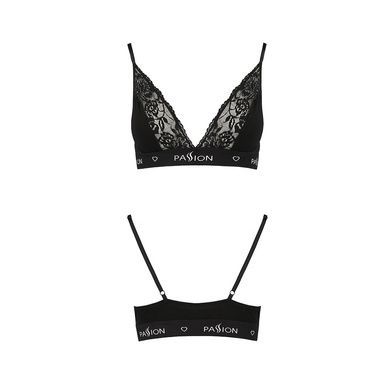 Эластичный топ с кружевом Passion PS001 TOP S, black