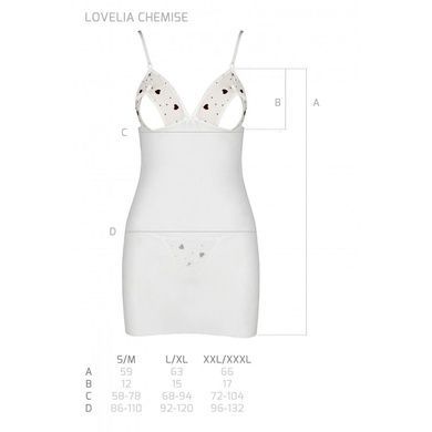 Пеньюар с вырезами на груди, стринги Passion LOVELIA CHEMISE S/M, white