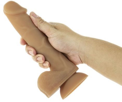 Фаллоимитатор на присоске ADDICTION ANDREW 8&Prime; Silicone Dong Caramel SO5579 фото