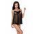 Пеньюар прозрачный беби долл. Passion MELANIA CHEMISE XXL/XXXL, black, трусики, на тонких бретелях