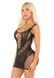 Сексуальное миниплатье с кружевом и двойными бретелями Leg Avenue One Size черное