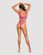 Сетчатый бодистокинг с продольными вырезами Obsessive B121 teddy S/M/L, розовый