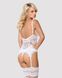 Сатиновий мереживний корсет Obsessive 810-COR-2 babydoll & thong L/XL, білий, корсет, танга