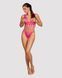 Сетчатый бодистокинг с продольными вырезами Obsessive B121 teddy S/M/L, розовый