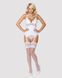 Сатиновий мереживний корсет Obsessive 810-COR-2 babydoll & thong L/XL, білий, корсет, танга