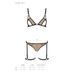Эротический комплект нижнего белья Passion GABI SET XXL/XXXL beige, трусики с гартерами