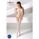 Бодистокинг Passion BS054 white, комбинезон, имитация чулок, открытый животик S/M/L