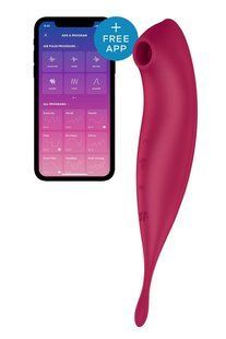 Вібратор з вакуумом Satisfyer Twirling Pro+ dark red SO6715 фото