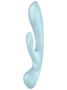 Вібратор кролик Satisfyer Triple Oh блакитний SO7781 фото