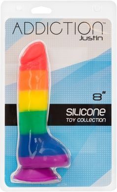 Райдужний фалоімітатор ADDICTION - JUSTIN - 8 "- RAINBOW, 20,3 см SO4533 фото