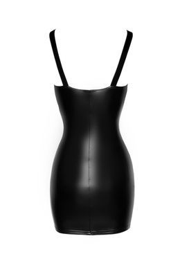 Еротична мінісукня під латекс на блискавці з мереживним ліфом Noir Handmade S чорна
