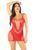 Сексуальное мини-платье сетка с кружевом и двойными бретелями Leg Avenue One Size красная