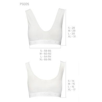Спортивный топ из эластичного хлопка Passion PS005 TOP M, white