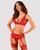 Комплект білизни Obsessive Lacelove cupless 3-pcs set M/L Red, бюстгальтер, стрінги, пояс для панчіх