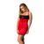 Пеньюар приталенный с открытой спиной Passion LENA CHEMISE 6XL/7XL, red, трусики