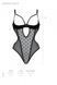 Еротичне боді Passion MARINA BODY, XXL/XXXL, black, з відкритими чашками