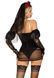 Эротический костюм черной невесты Leg Avenue Heartbreak Bride XS, боди, рукава, вуаль, чокер
