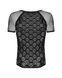 Чоловіча напівпрозора футболка з орнаментом Obsessive T102 T-shirt S/M/L, чорна