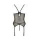 Корсет з пажами Passion MELANIA CORSET L/XL, black, трусики, напівпрозорий