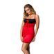 Пеньюар приталенный с открытой спиной Passion LENA CHEMISE 6XL/7XL, red, трусики