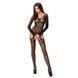 Бодістокінг Passion BS055 black, комбінезон, імітація панчох і пояса, довгий рукав, закрите плече S/M/L