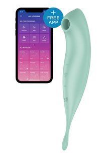 Вібратор з вакуумом Satisfyer Twirling Pro+ Mint SO6716 фото