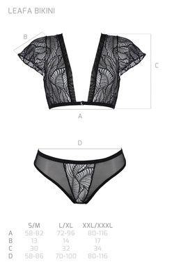 Комплект Passion LEAFA BIKINI black S/M - ECO Passion
