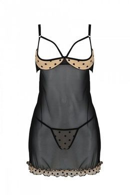 Эротический пеньюар Passion MARINA CHEMISE, L/XL, beige