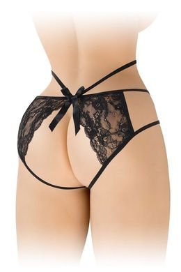 Мереживні еротичні трусики з відкритою попкою Fashion Secret Надія One Size чорні