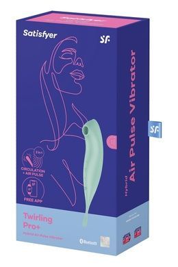 Вибратор с вакуумом Satisfyer Twirling Pro+ Mint SO6716 фото
