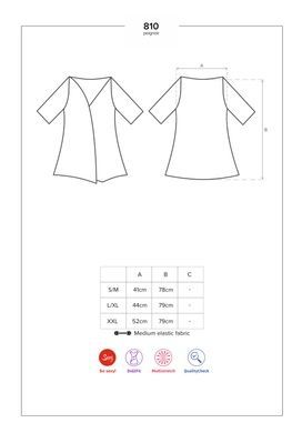 Сатиновий пеньюар на поясі з мереживними вставками Obsessive 810-PEI&ndash;1 L/XL чорний