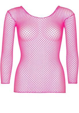 Сітчастий топ Leg Avenue Long Sleeves T-Shirts Neon Pink, One Size