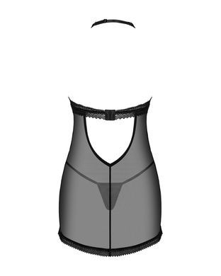 Пеньюар Obsessive Medilla chemise & thong XL/2XL чорний