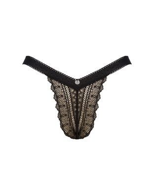 Эротические кружевные трусики Obsessive Estiqua M/L черные