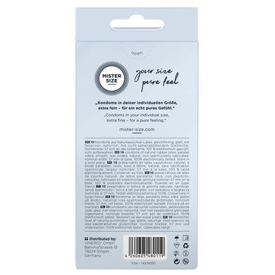 Презервативи Mister Size - pure feel - 57 (10 condoms), товщина 0,05 мм SO8045 фото
