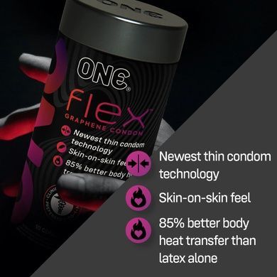 Презервативы ONE Flex Graphene Condom 10 шт, подарочная упаковка тюб SX0787 фото