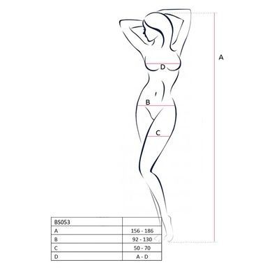 Бодистокинг Passion BS053 white, комбинезон, имитация чулок и пояса S/M/L
