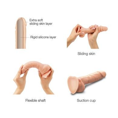 Фалоімітатор Strap-On-Me Sliding Skin Realistic Dildo Vanille S SO6251 фото