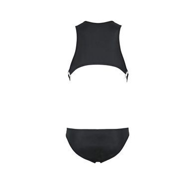 Мужское кожаное боди Passion 056 ADAM S/M Black, заклепки