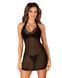 Пеньюар Obsessive Medilla chemise & thong XL/2XL чорний