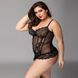 Кружевной корсет JSY &laquo;Сексуальная Белла&raquo; Plus Size Black, мелкая сетка, гипюр, чашки с косточками